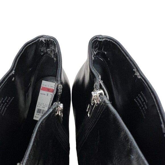 Calvin Klein Sheep Skin Leather wedge platform booties women's size 9.5 - Picture 4 of 7